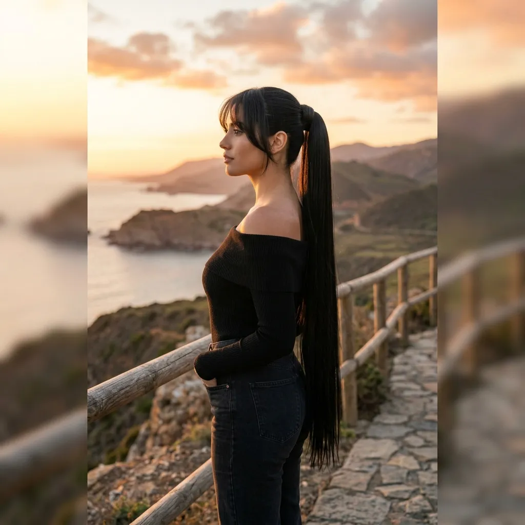 13. Extra-Long Drop Ponytail for Dramatic Length