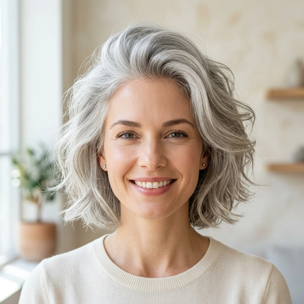13. Fine-Hair Gray Volumizing Cut