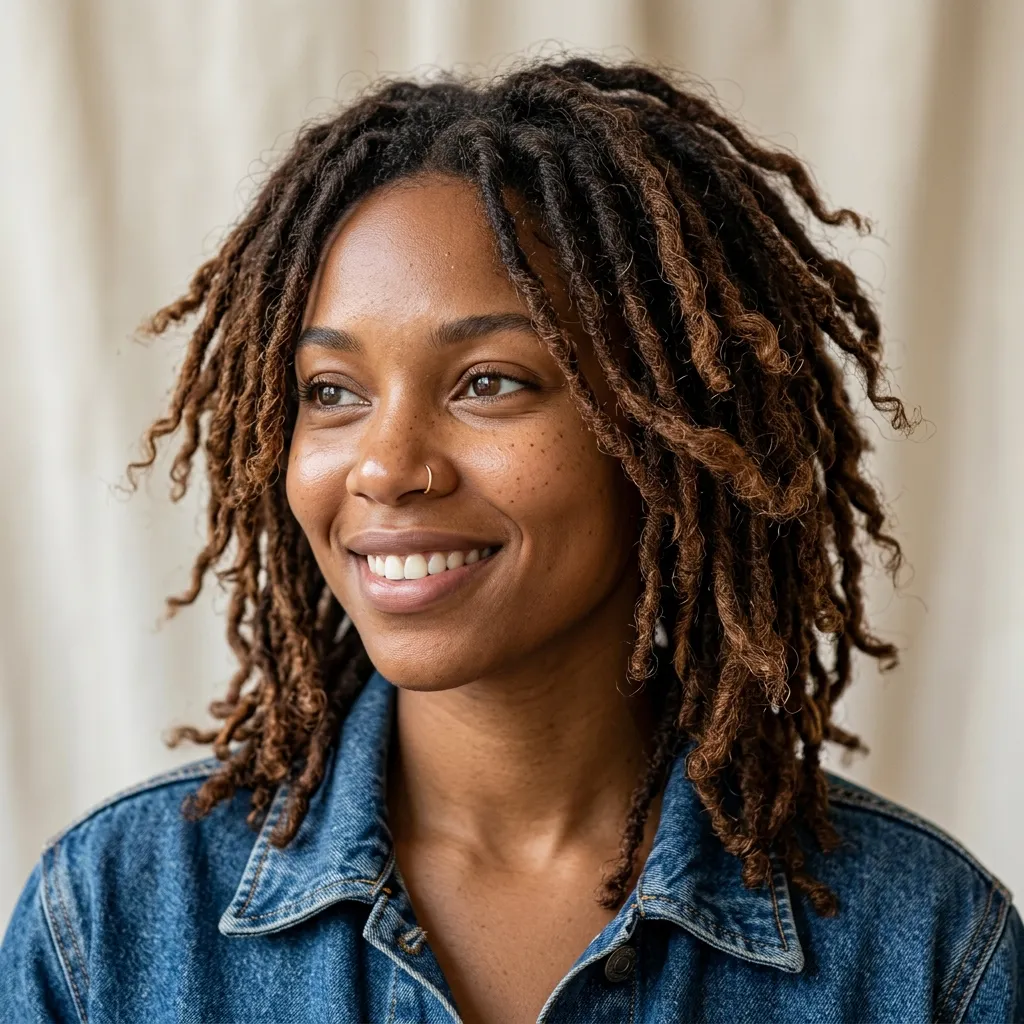 13. Layered Shag Invisible Locs