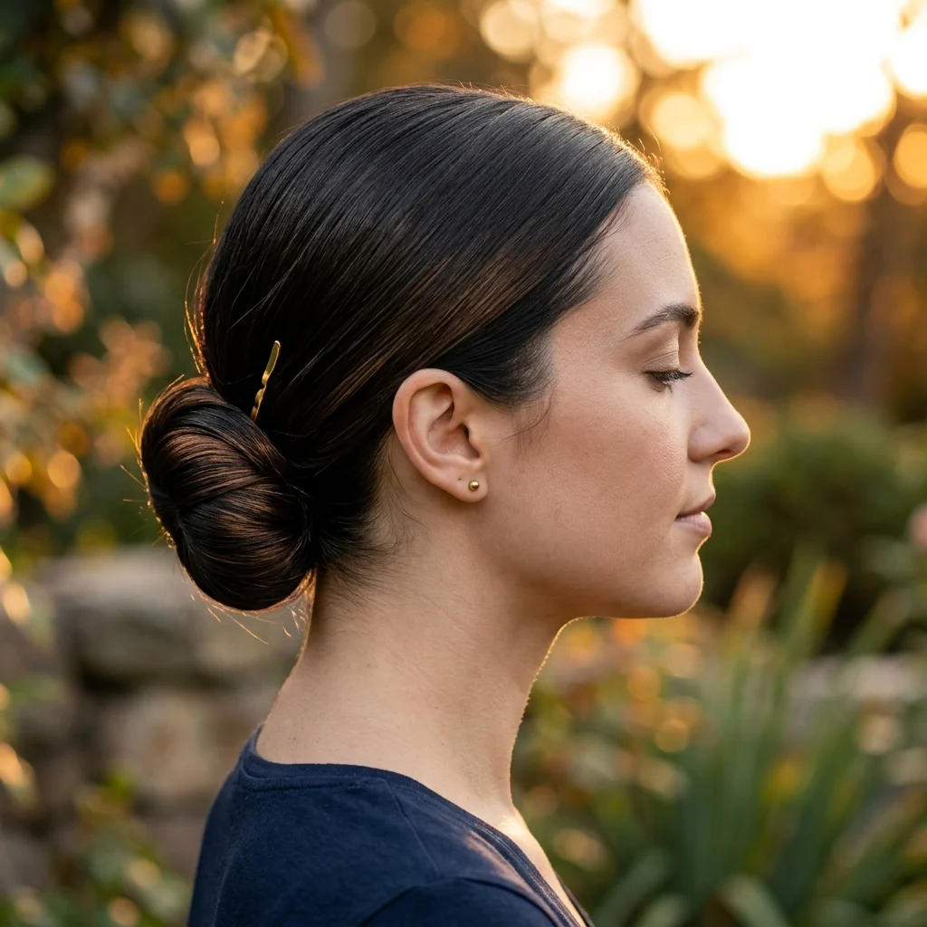 13. Low Bun with Silk Wrap (UPDO)