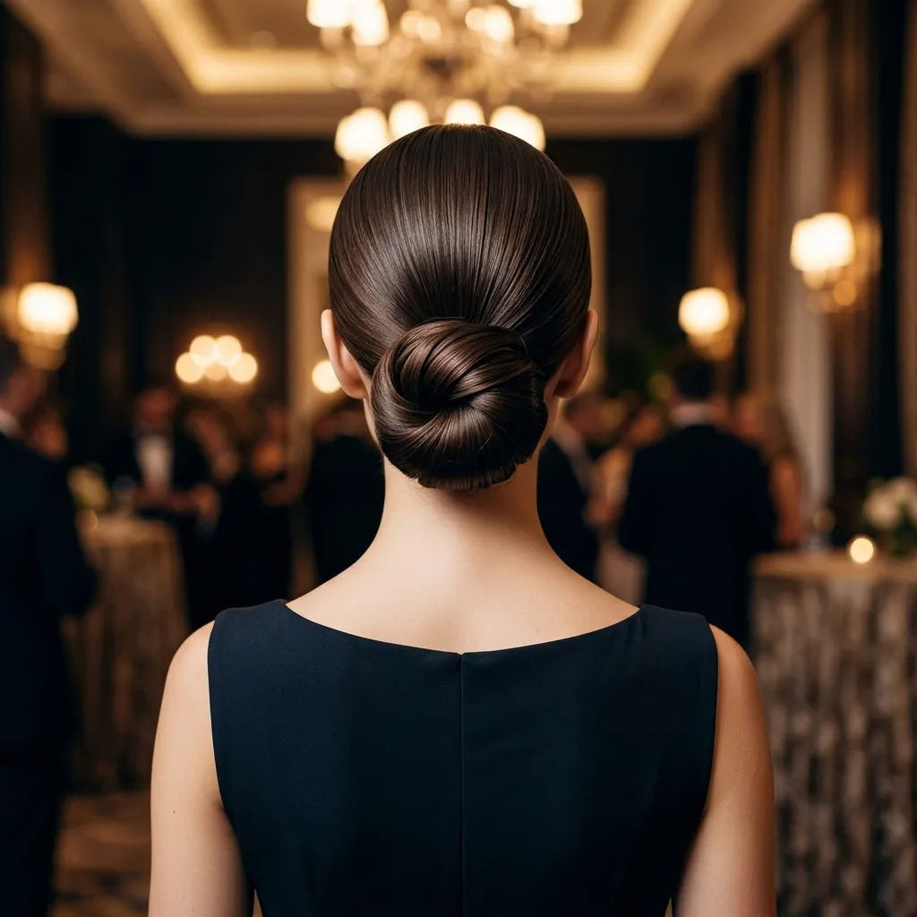 13. Sculpted Chignon Low at the Nape A Dramatic Classic Hairstyle for Black-Tie Nights