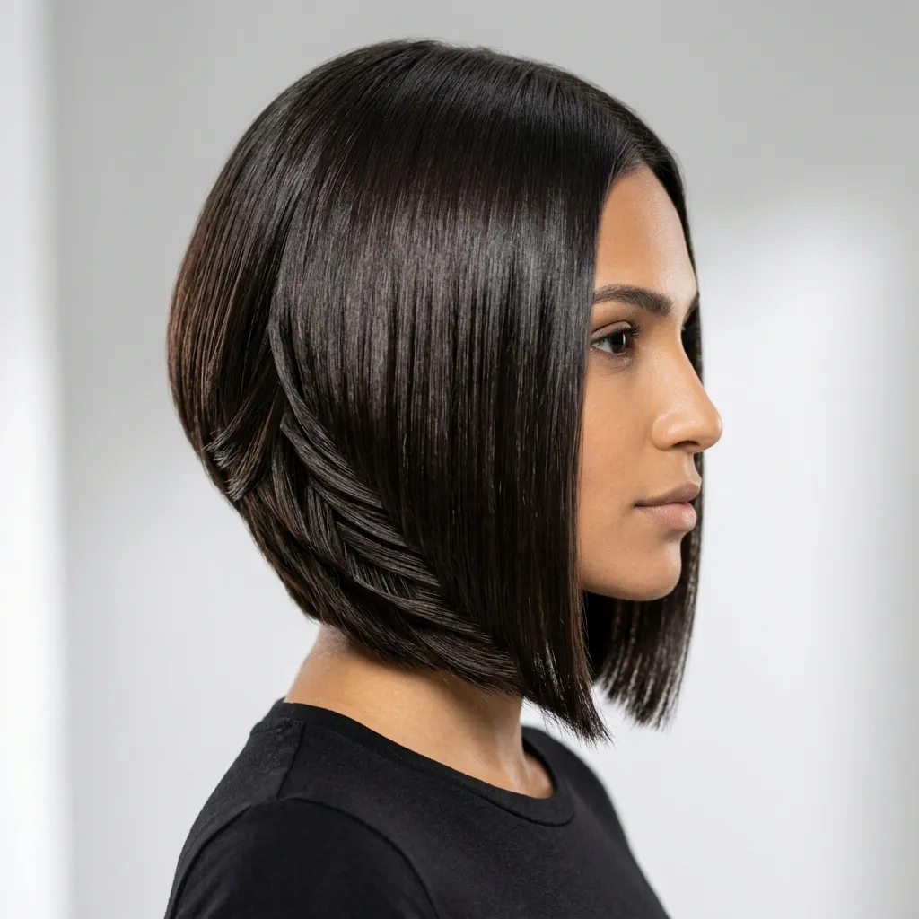 13. Sleek Straight Stacked Bob