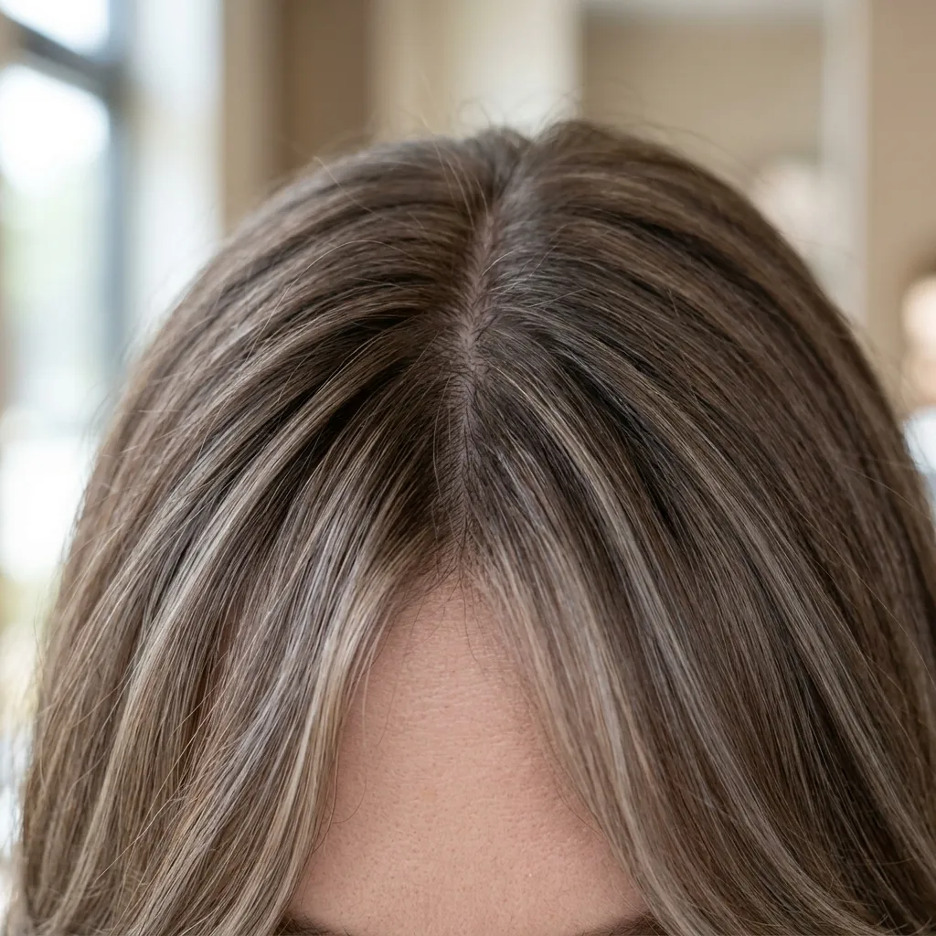 14. Ash Blonde Balayage with Curtain Bangs