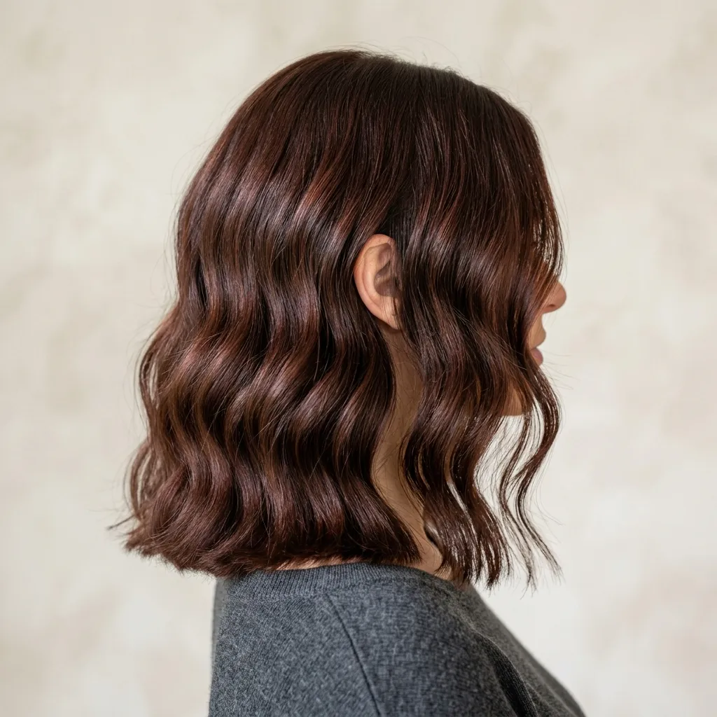 14. Dramatic Full-Length Waves Cut Blunt at the Collarbone