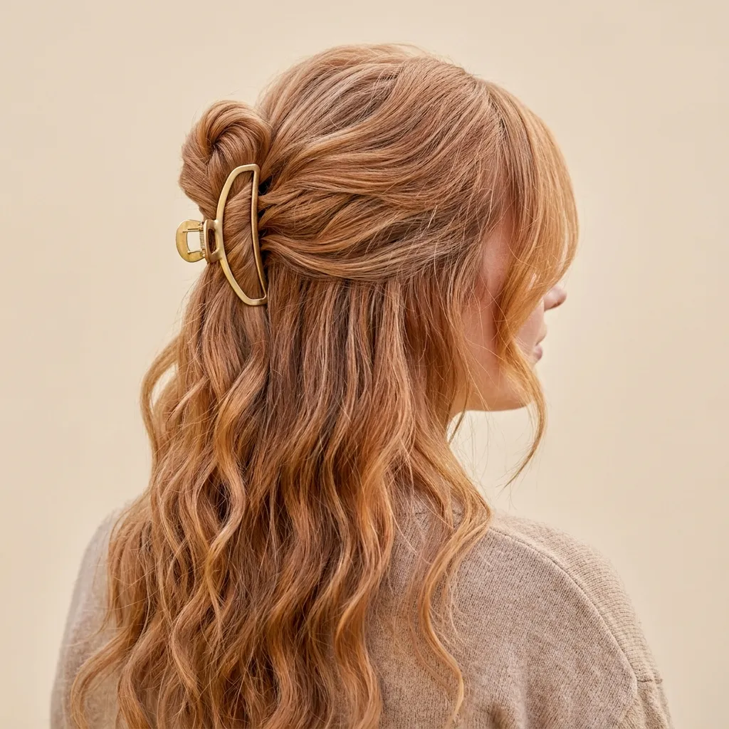 15. Claw Clip Half-Up Look