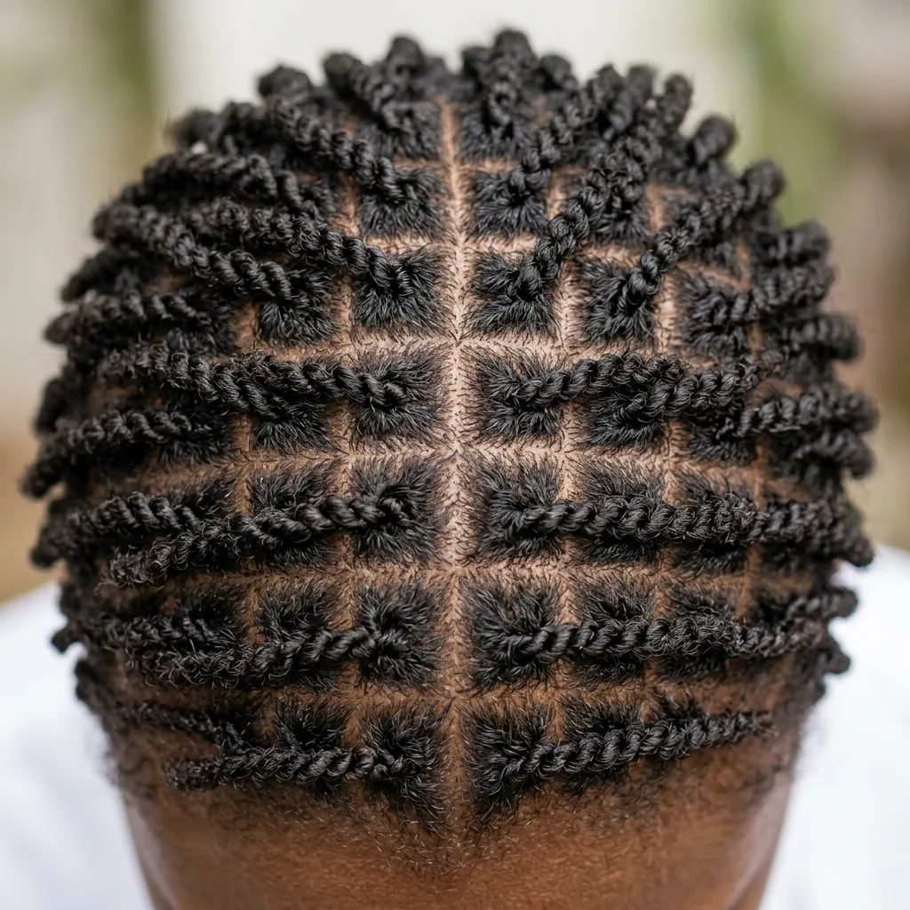 15. Compact Two-Strand Starter Locs