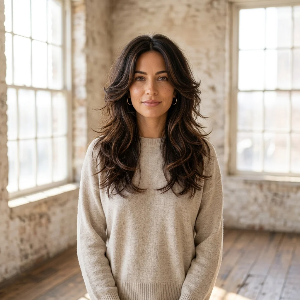 15. Feathered Layers for Thick Hair