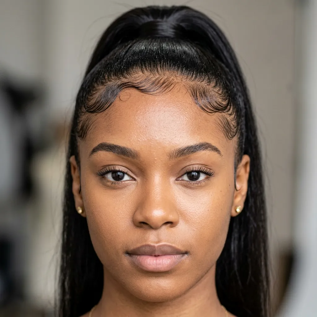 15. Laid Baby Hair Edges Finish