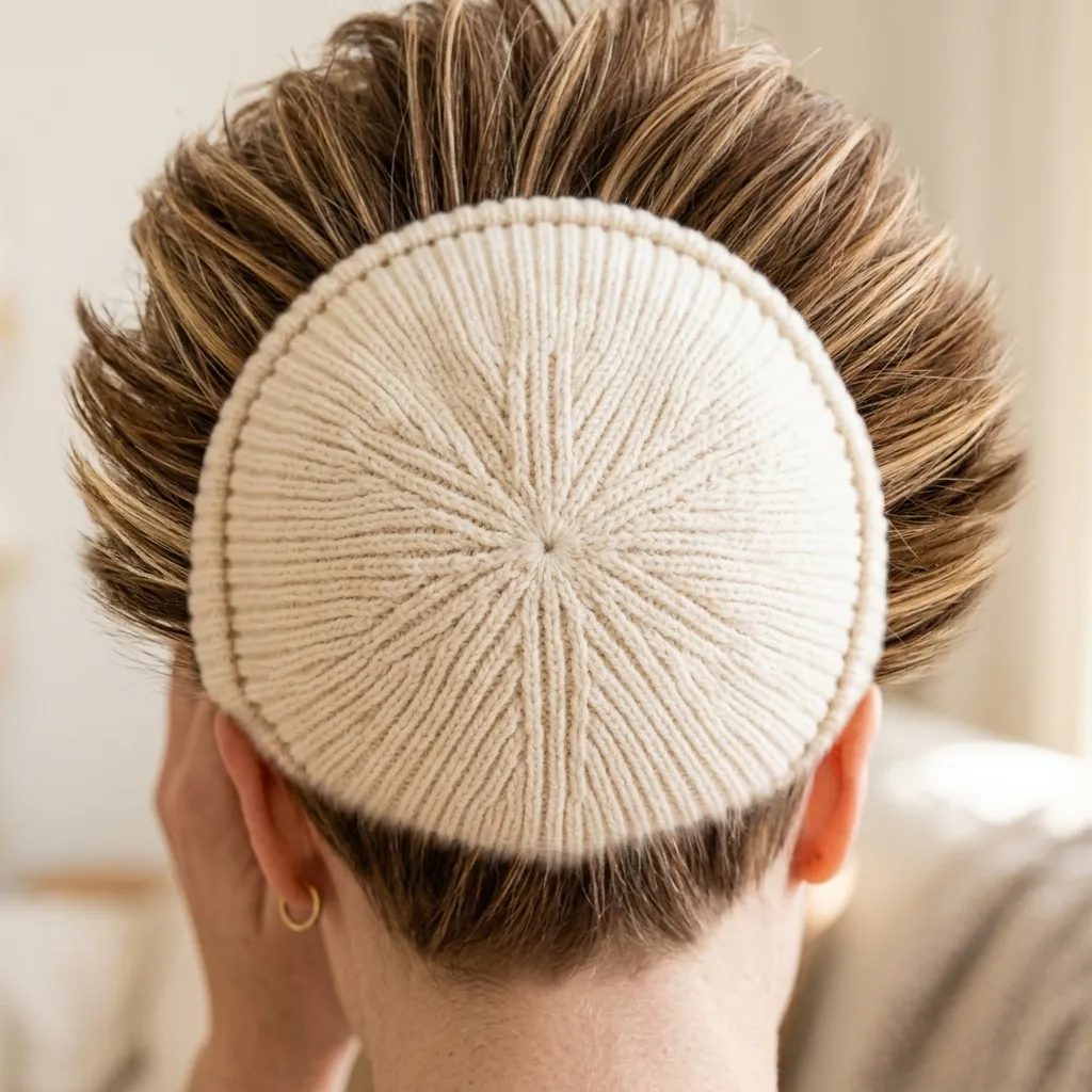 15. Short Hair Styling Under a Beanie