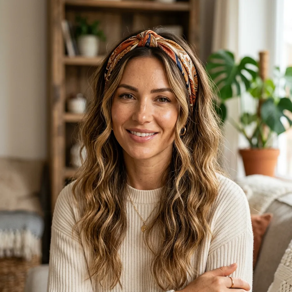 15. Silk Scarf Styling for Balayage Hair Days