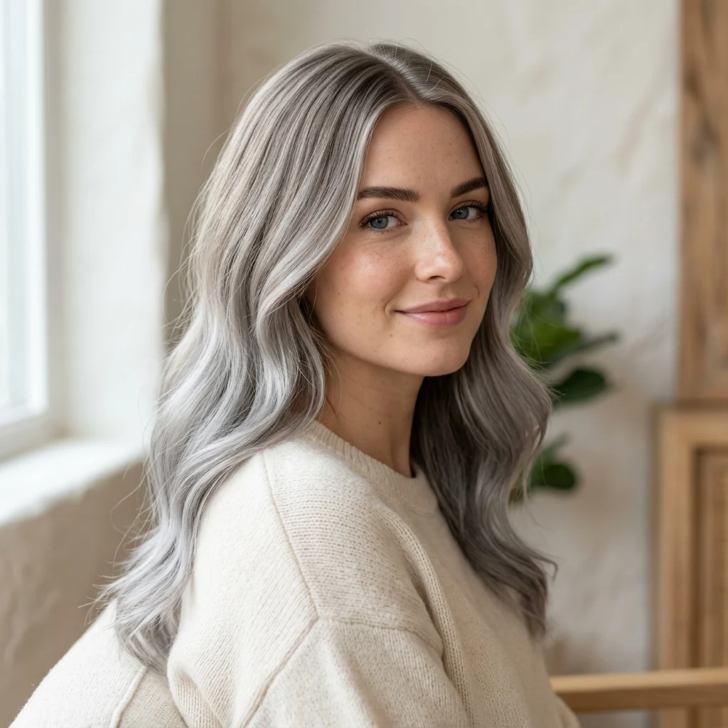 16. Ash Blonde to Gray Transition Blend