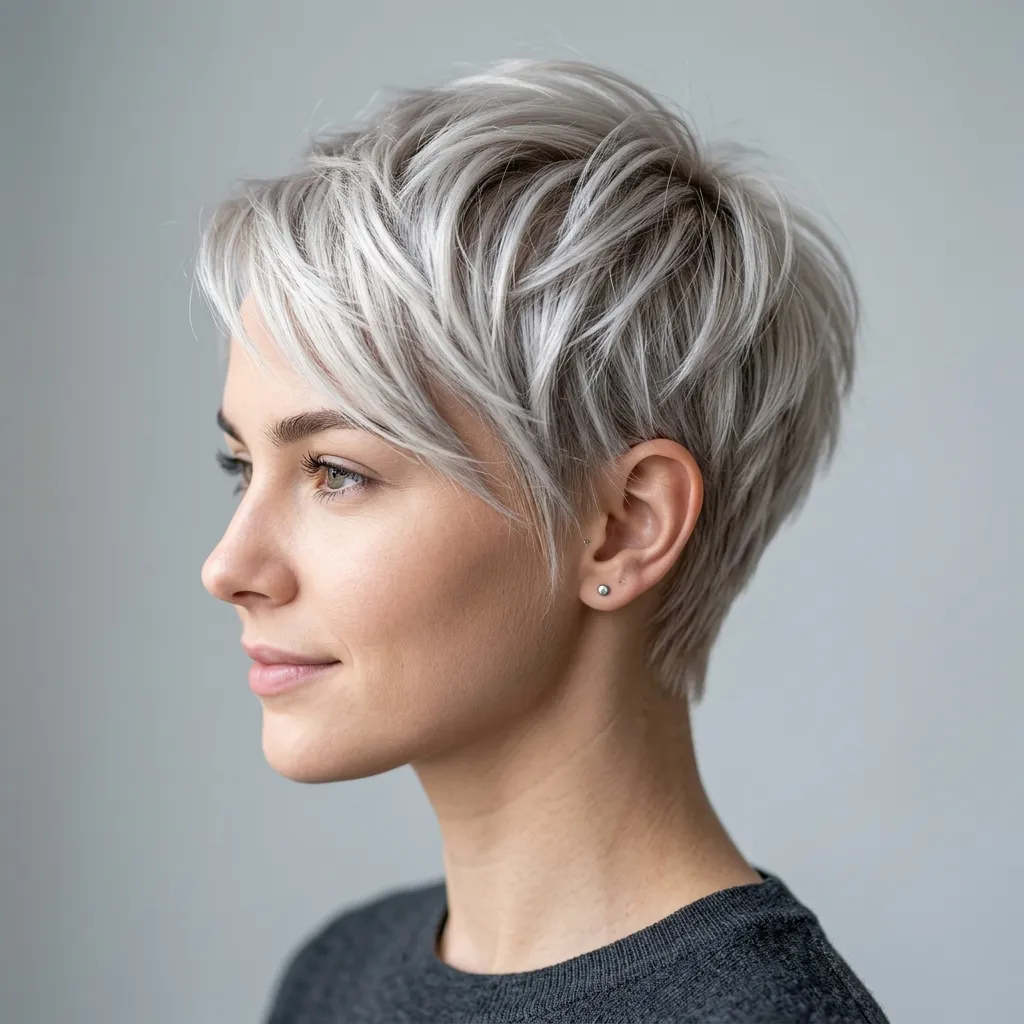 16. Cool Ash Blonde Pixie for Bright Terminal Lighting