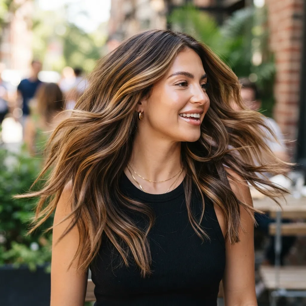16. Layered Haircut Pairing to Maximize Balayage Movement