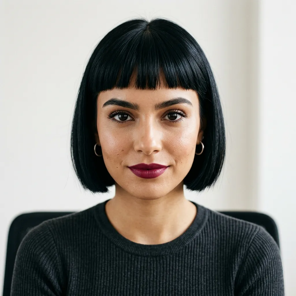 16. Micro Bangs Paired with a Blunt Bob Cut-Structure Idea