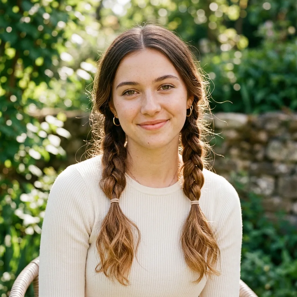 17. Loose Three-Strand Pigtail Braids
