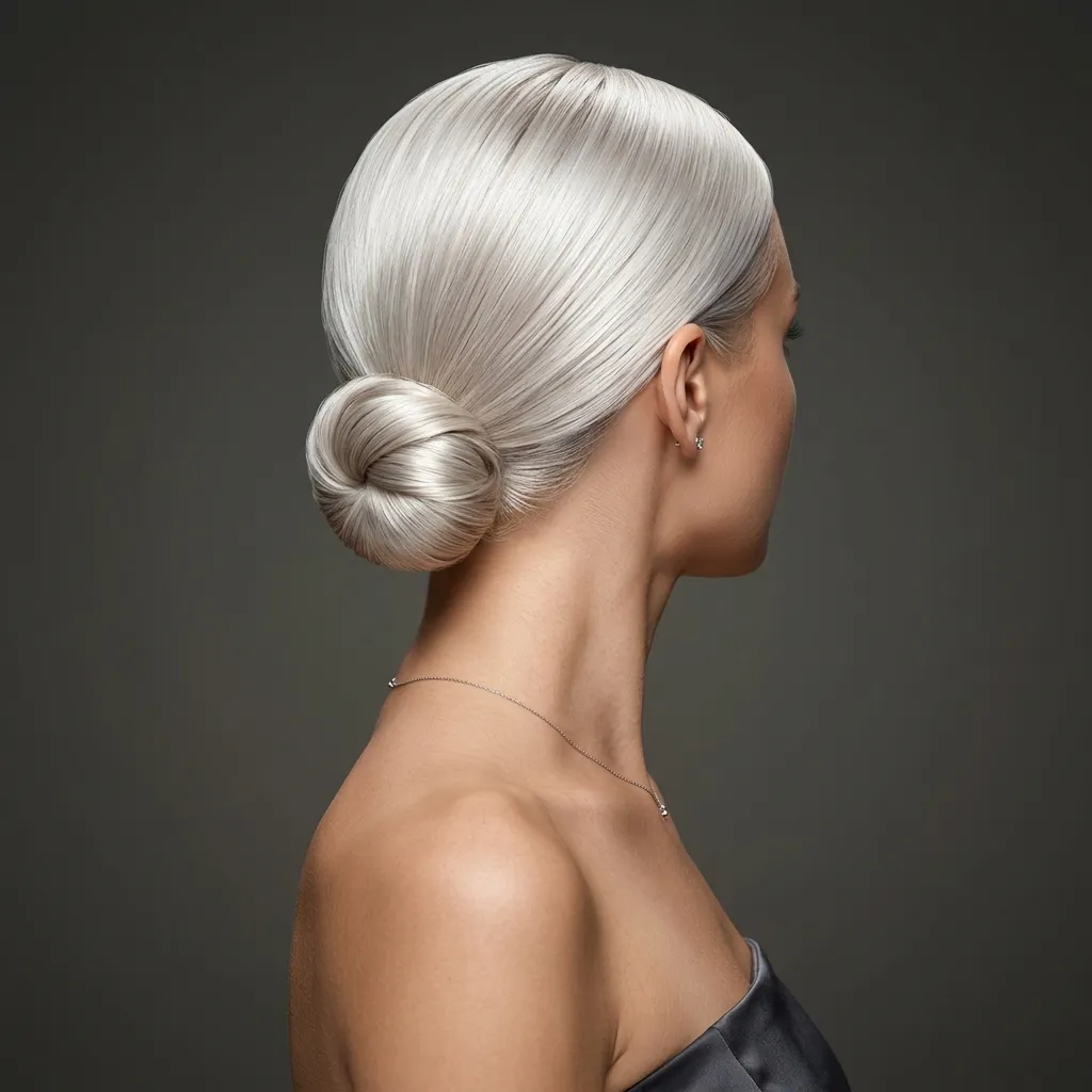 17. Platinum Blonde Sleek Updo