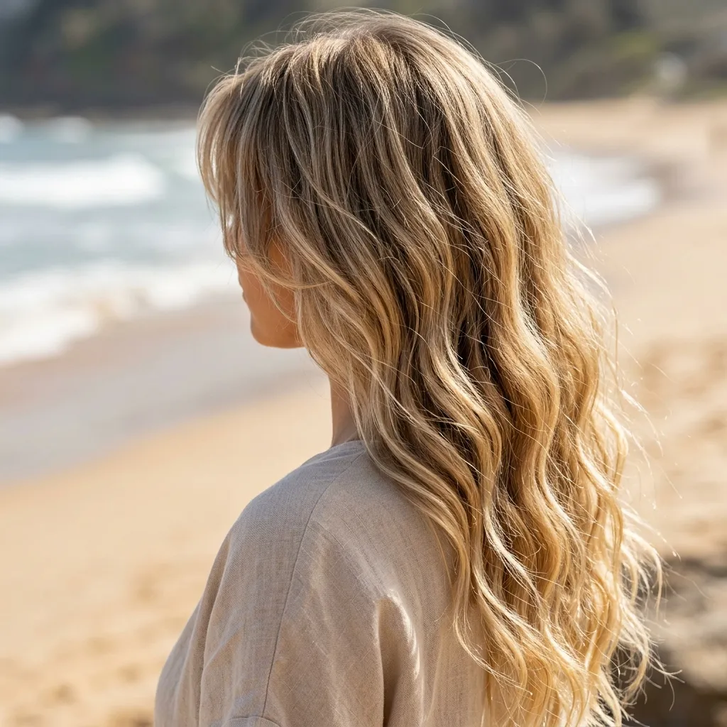 17. Wavy Beach-Texture Face Framing