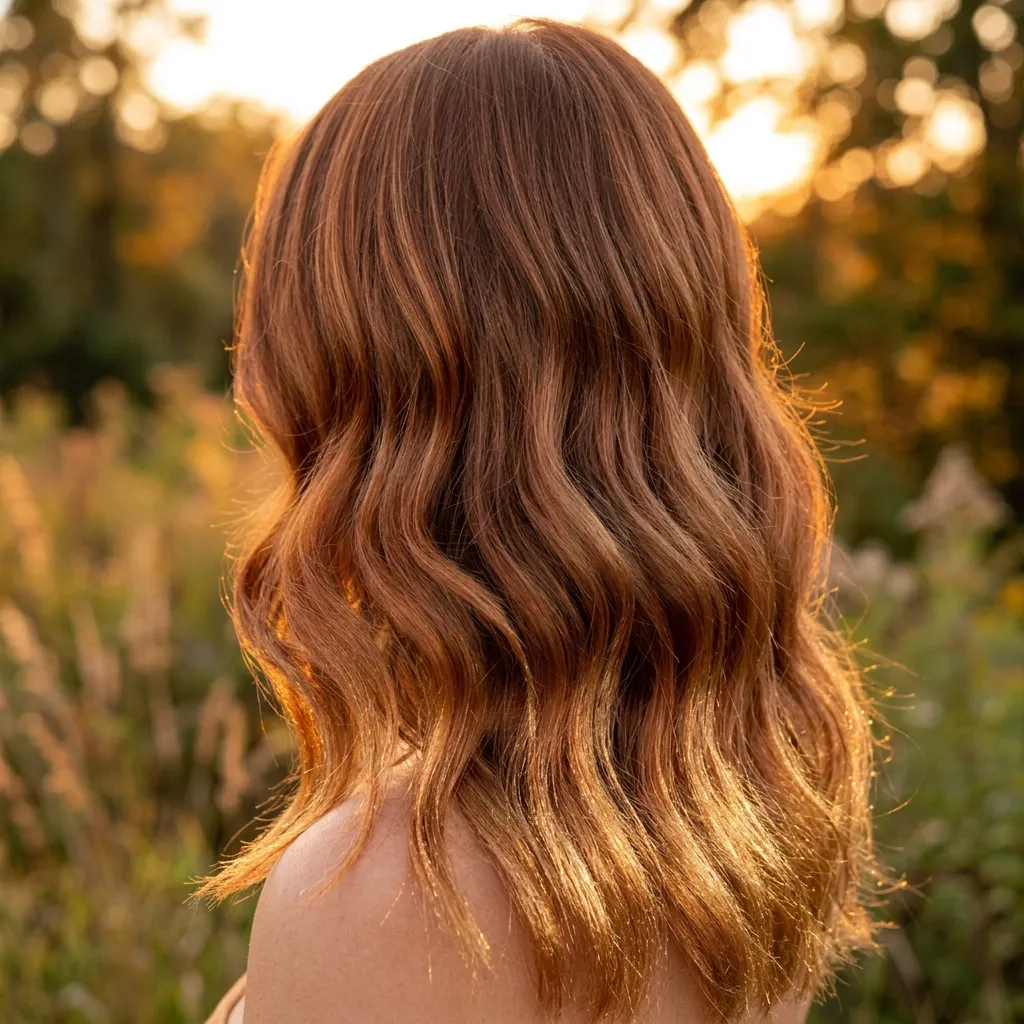 18. Sunset Copper Balayage with Gilded Ends