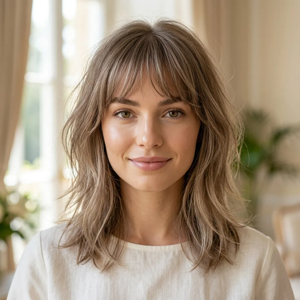 19. Fine-Hair-Friendly Micro-Layered Bangs Small-Adaptation Idea
