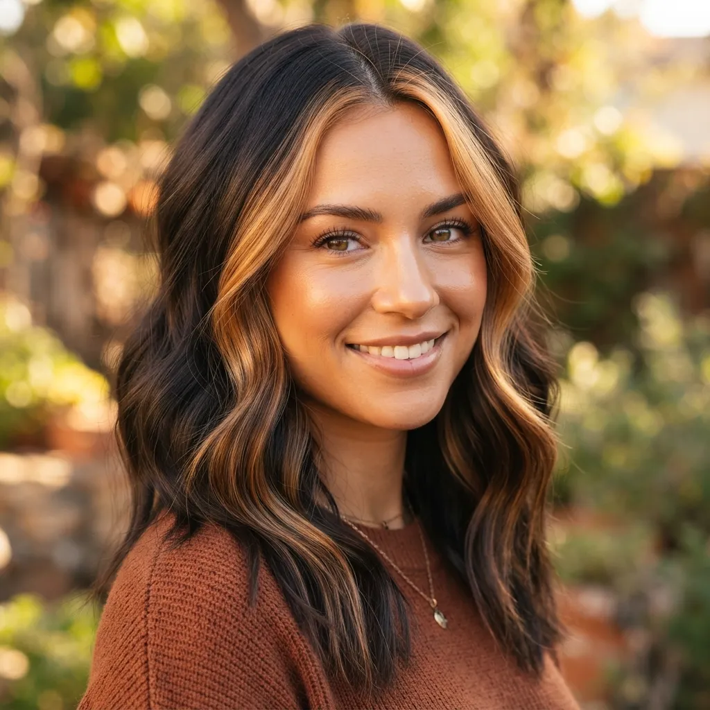 19. Money-Piece Balayage Peekaboo Blend