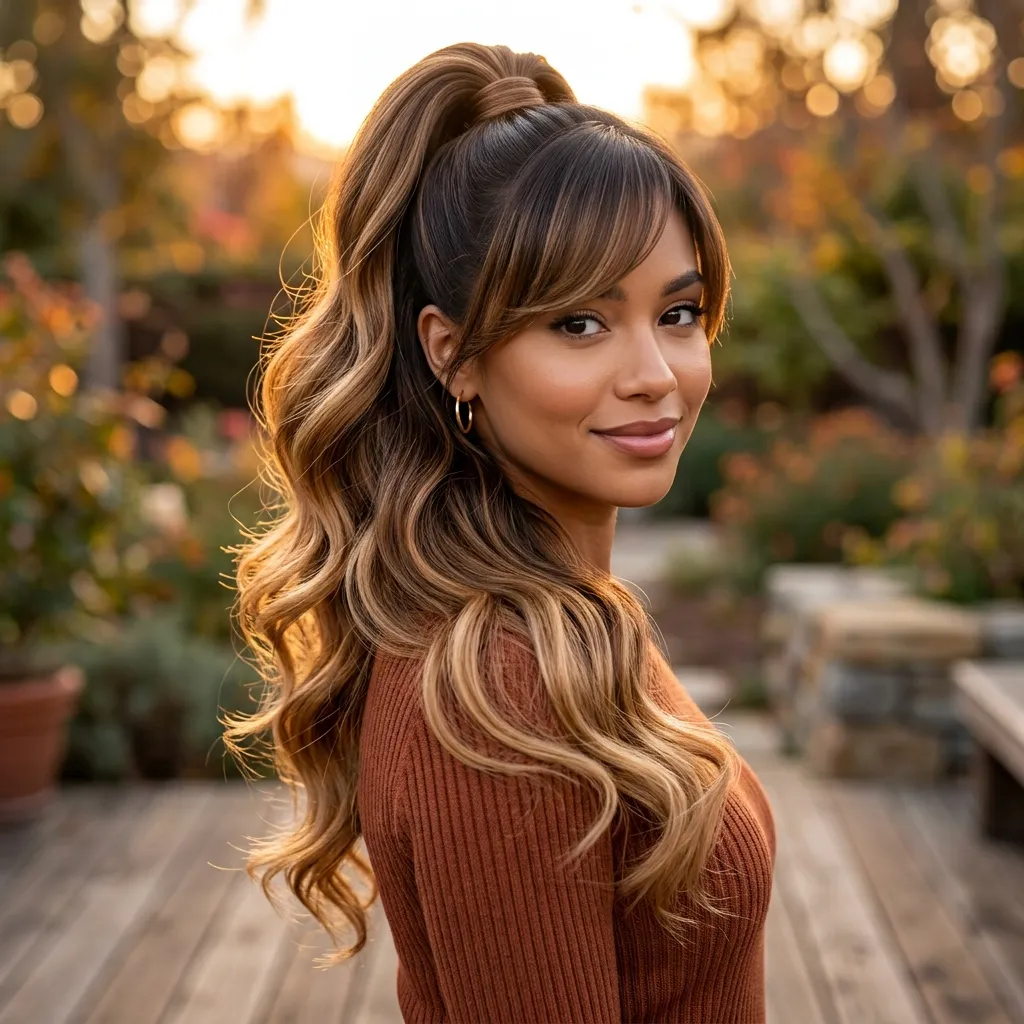 2. Balayage Ombre Weave Ponytail