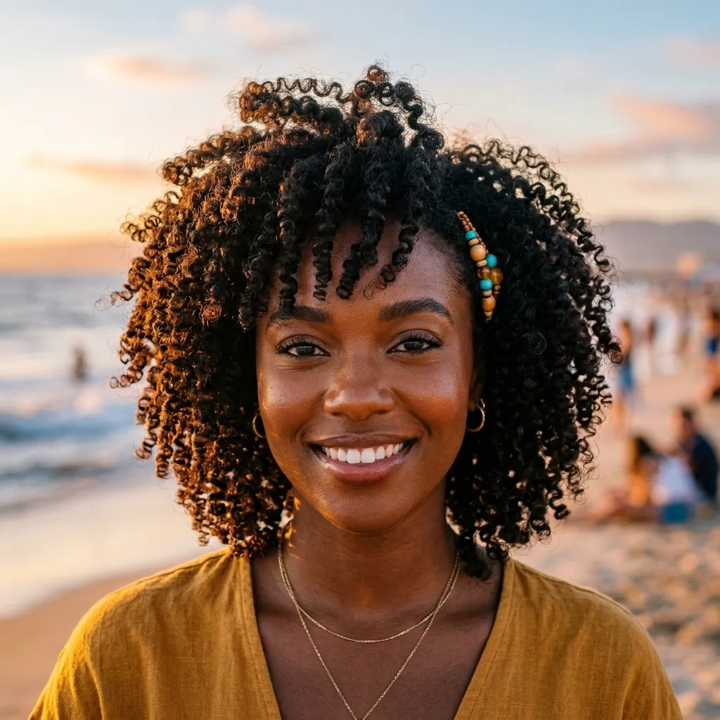 2. Bantu Knots for a Defined Wash-and-Go Texture Reveal
