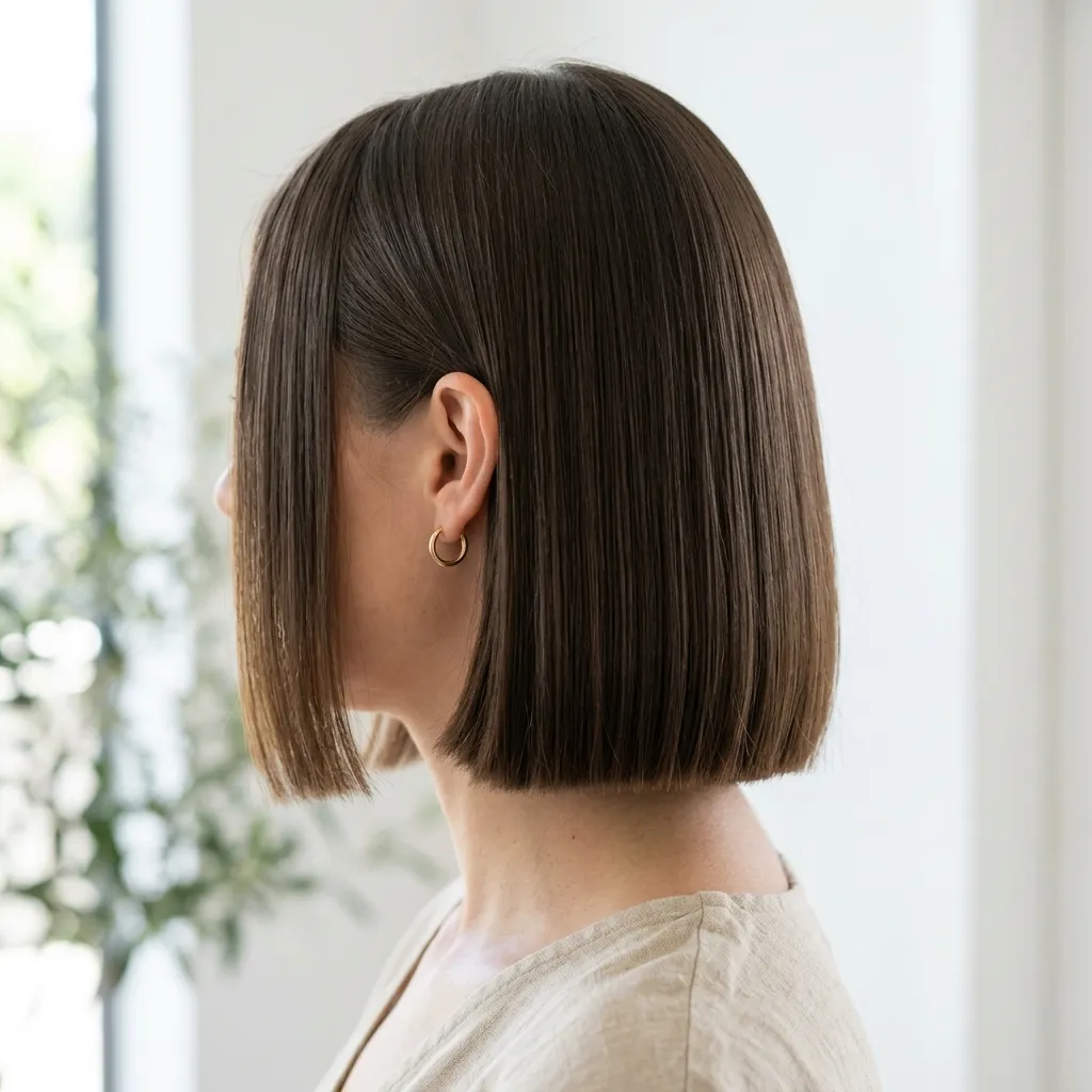 2. Blunt One-Length Bob (No Layers)