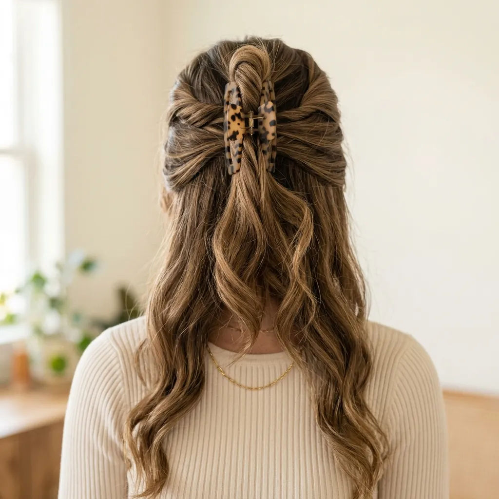2. Half-Up Claw Clip Twist