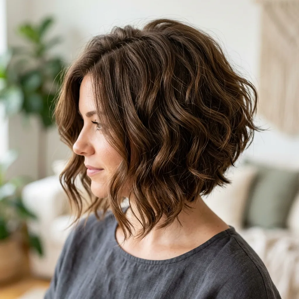 2. Loose Perm Stacked Bob for Instant Volume