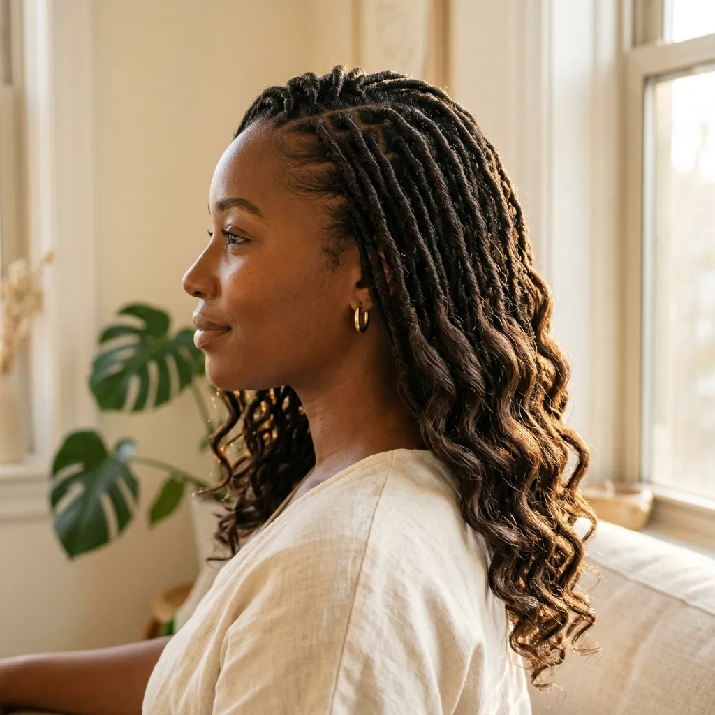 2. Loose Wavy-Ended Invisible Locs