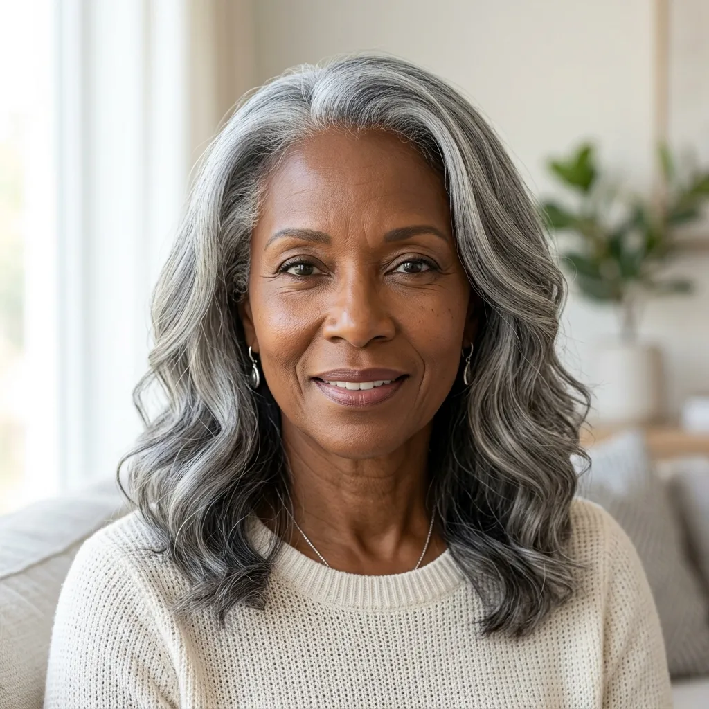 2. Silver-Blended Gray Weave for a Natural Color Transition
