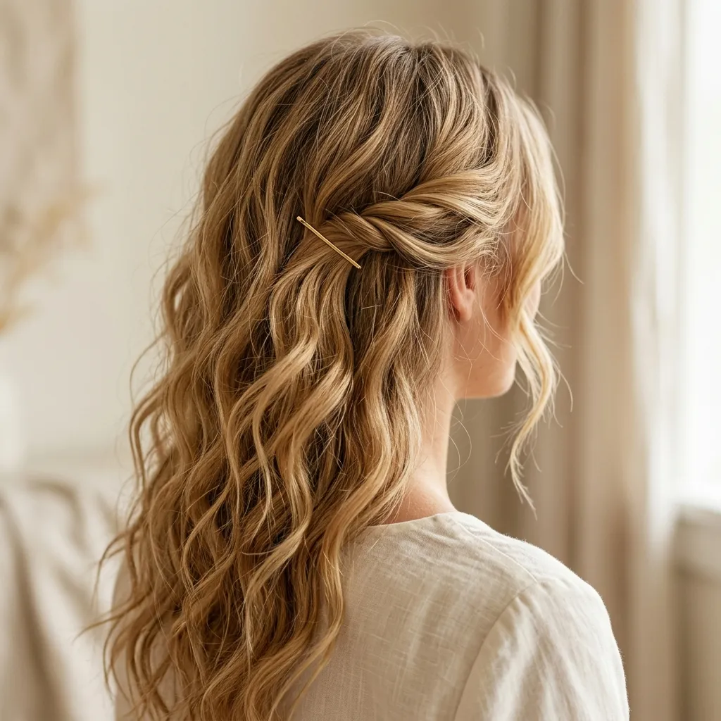 2. Soft Beachy Waves with a Royal Twist 