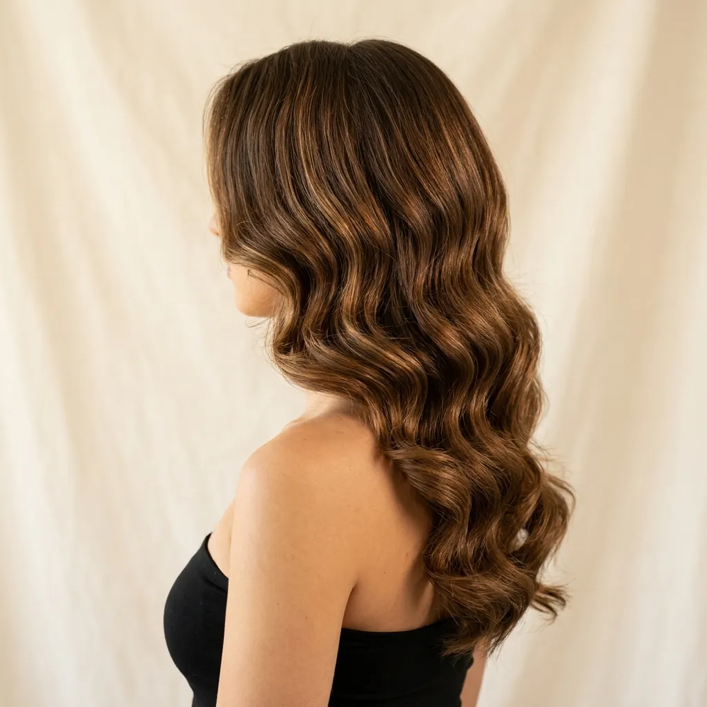 2. Voluminous Hollywood Waves with Texturizing Mousse