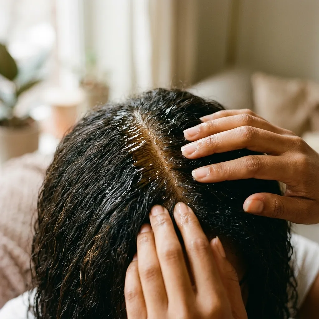2. Weekly Scalp Massage with Castor Oil