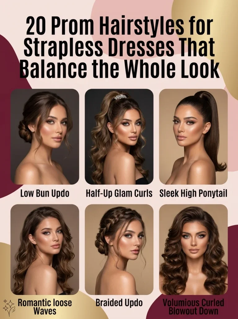 Prom Hairstyles for Strapless Dresses That Balance the Whole Look