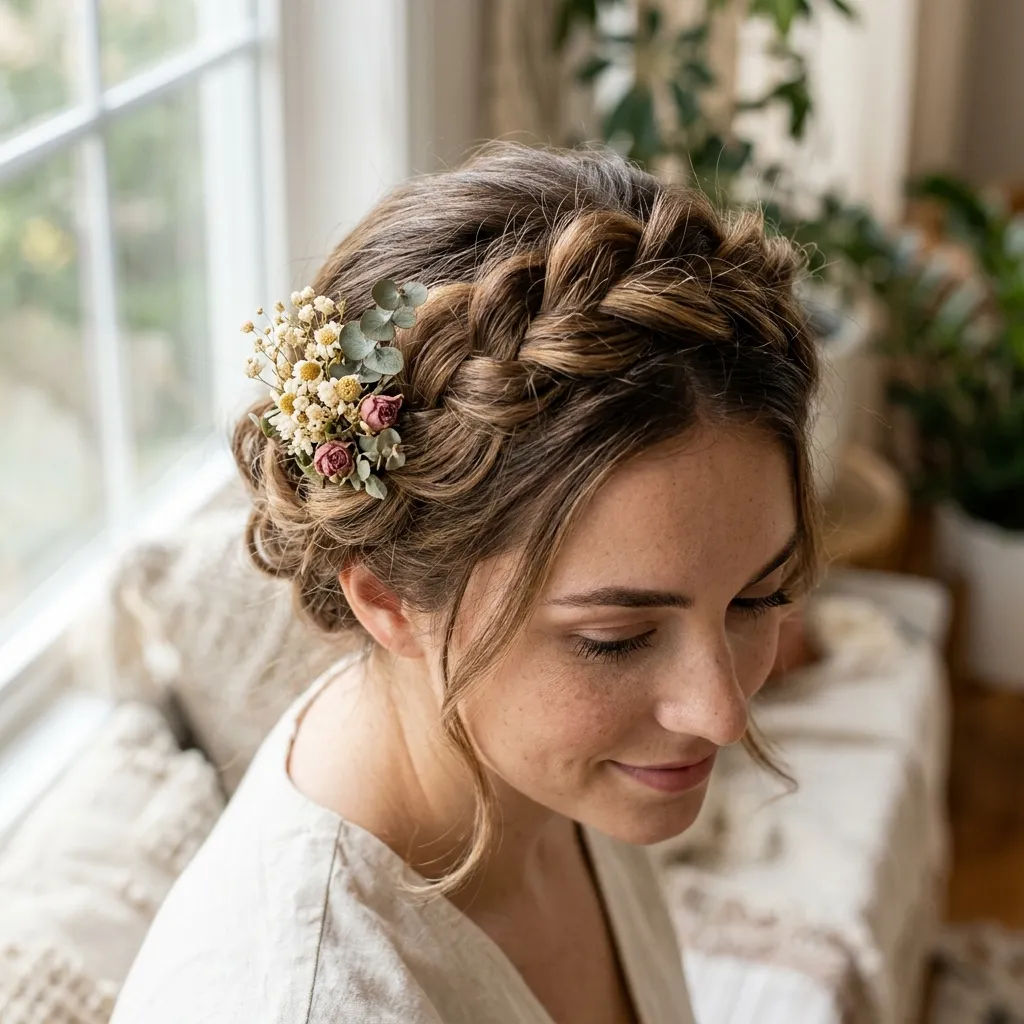 20. Loose Braided Halo Crown
