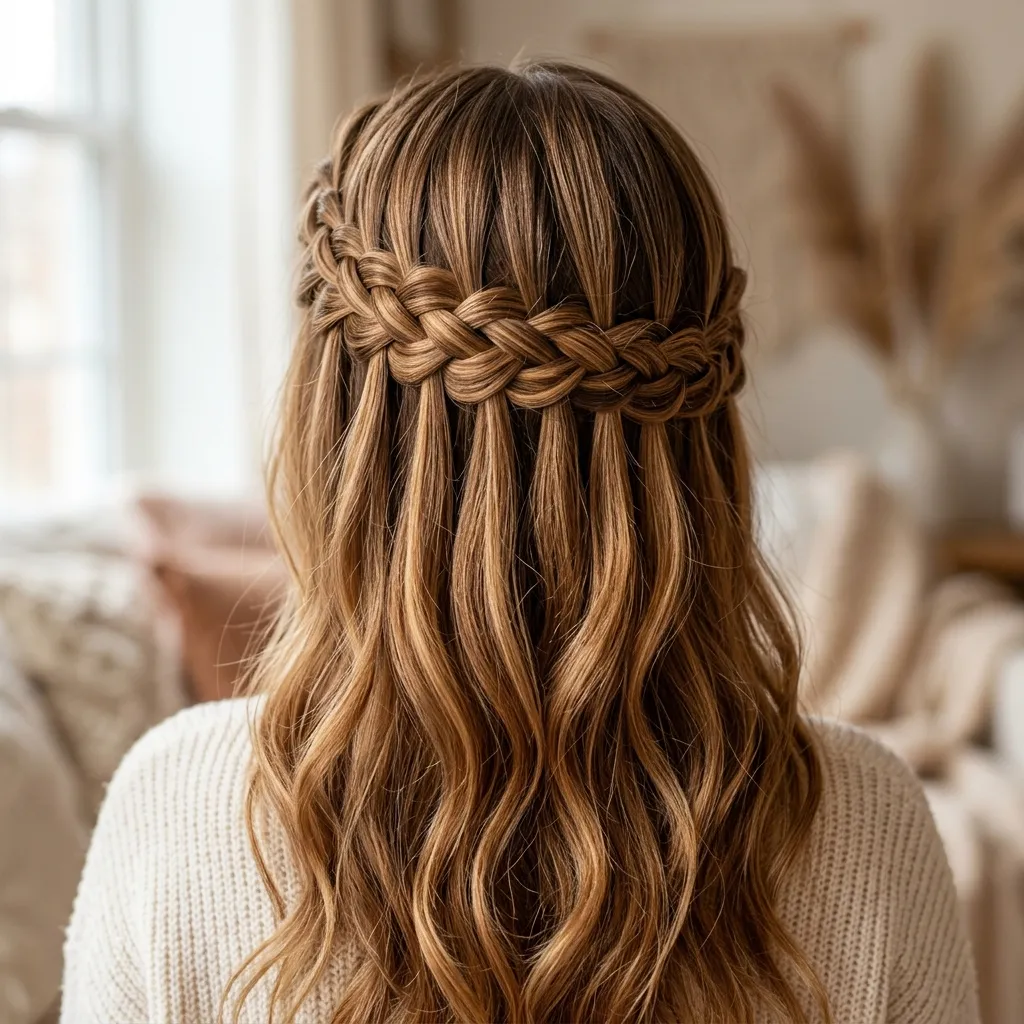 20. Waterfall Braid Down the Back 