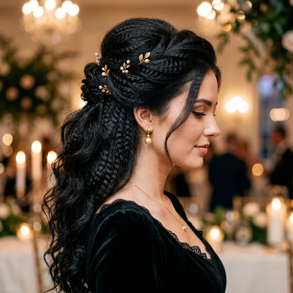 21. Crimped Half-Up for Formal Events (SPECIAL OCCASION)