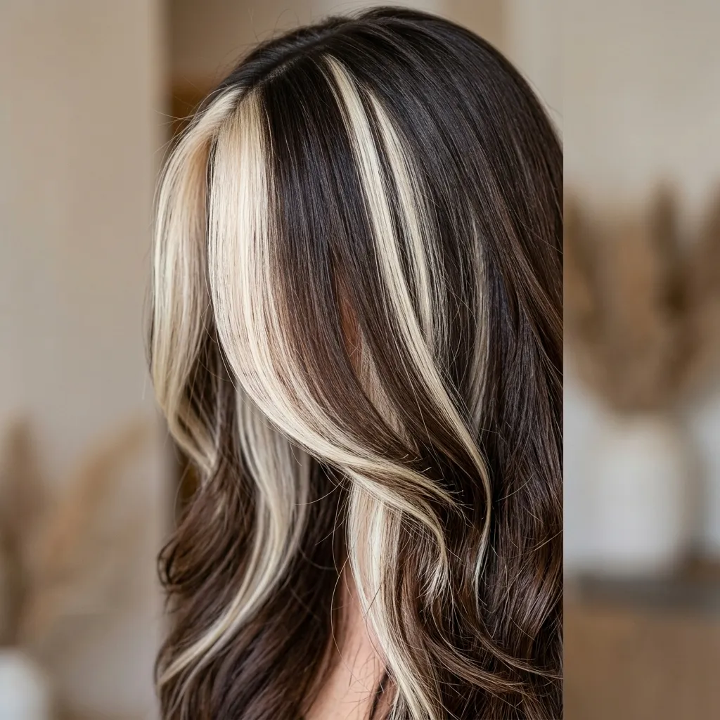 22. Chunky '90s-Style Highlighted Bangs