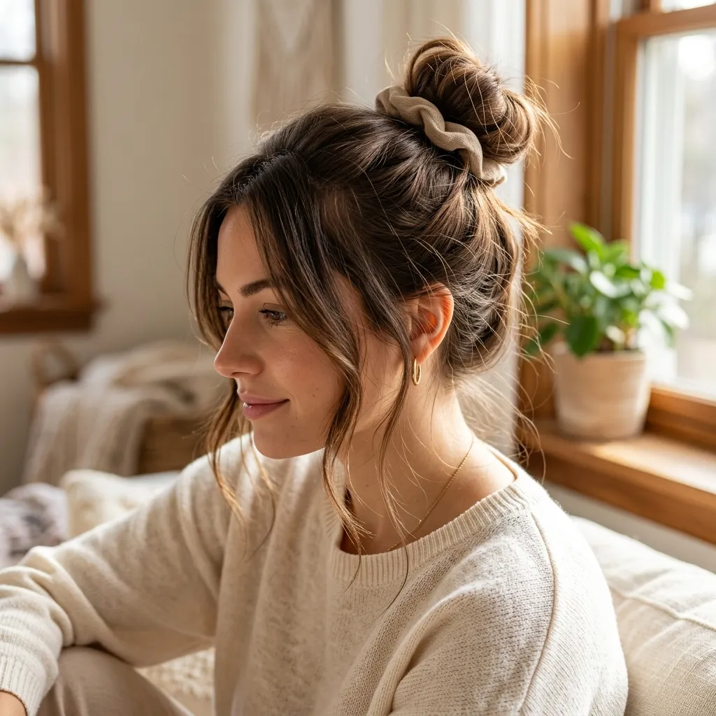 22. Five Minute Messy Bun for Busy Mornings 