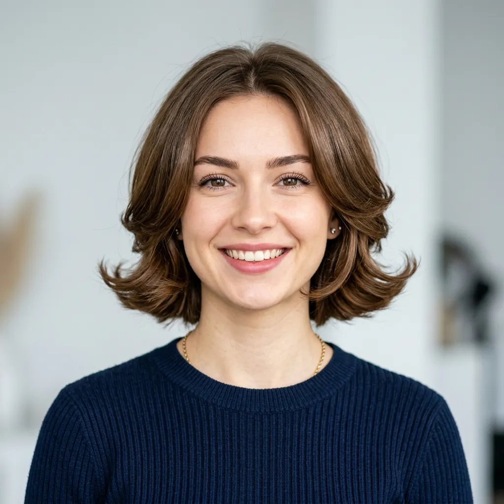 23. Flat Iron Flip-Out Stacked Bob