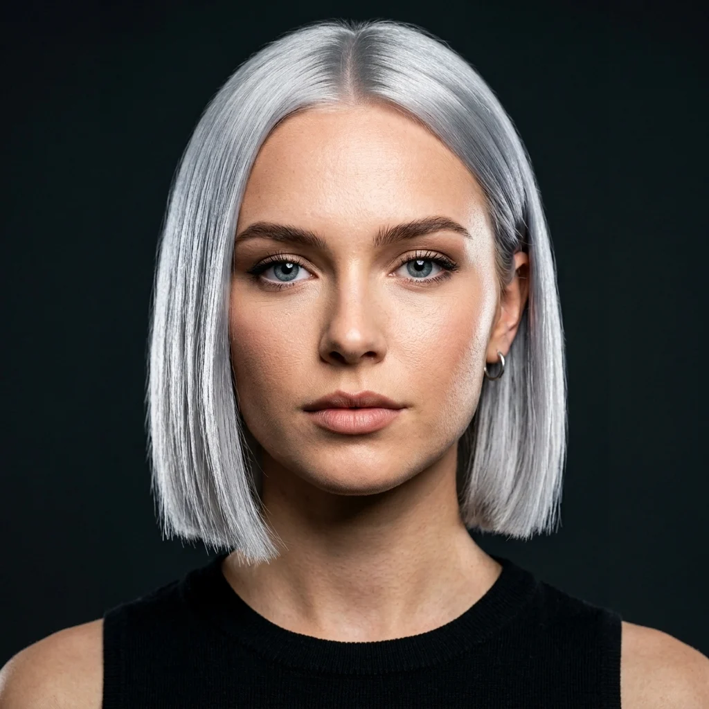 24. Bold Silver Bob for Statement Personalities