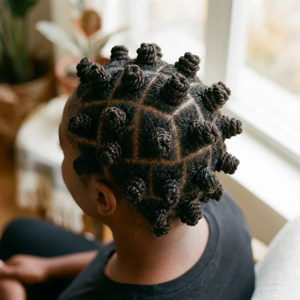 24. Loc Bantu Knots for Texture Break