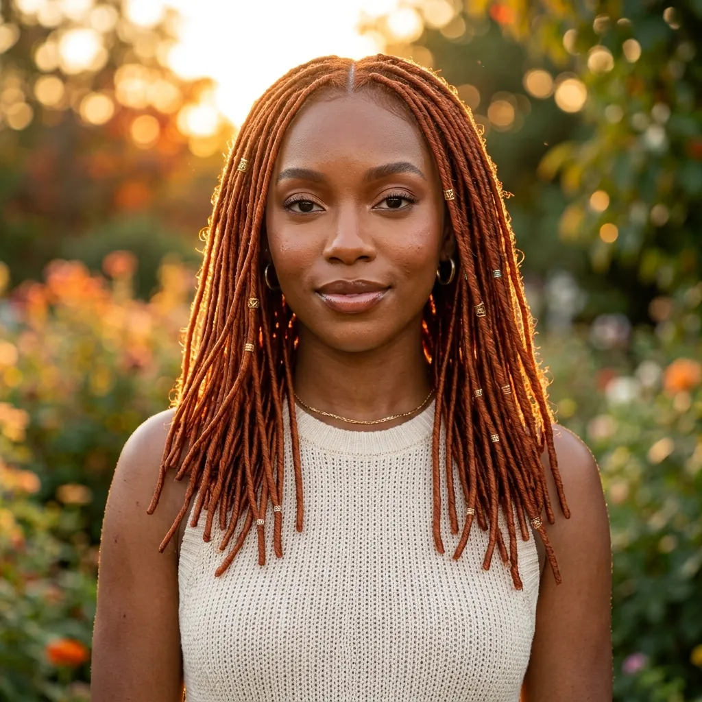 26. Copper Red Invisible Locs