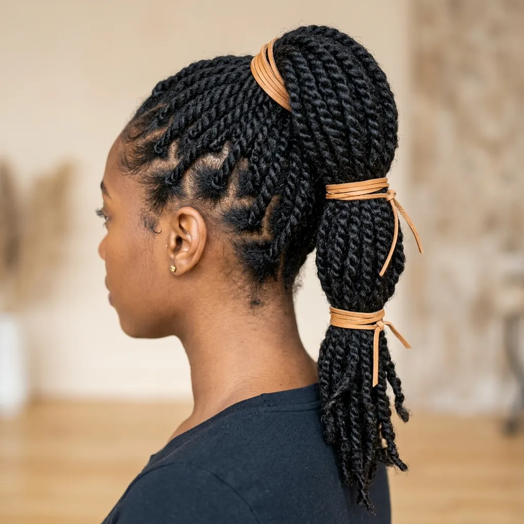 26. Loc Ponytail with Wrapped Sections