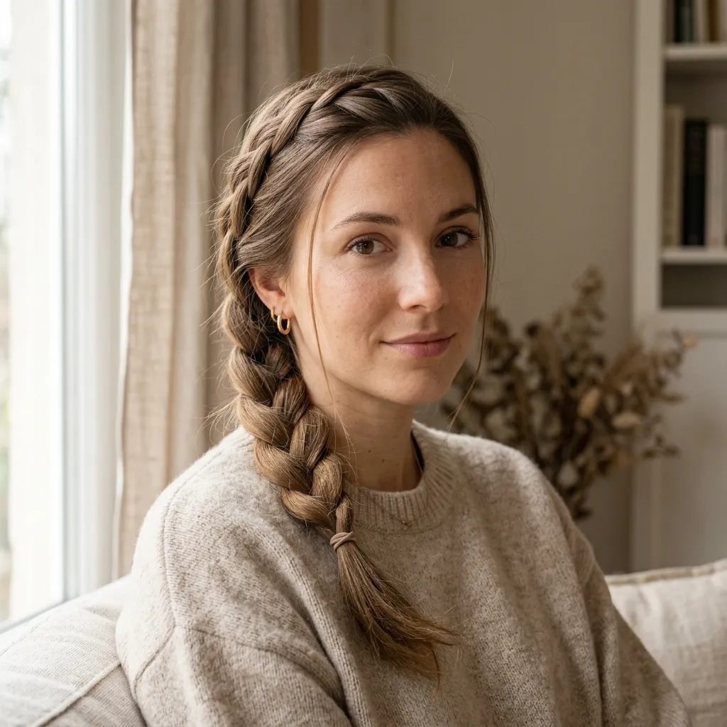 27. Loose French Braid for Gentle, All-Day Protection