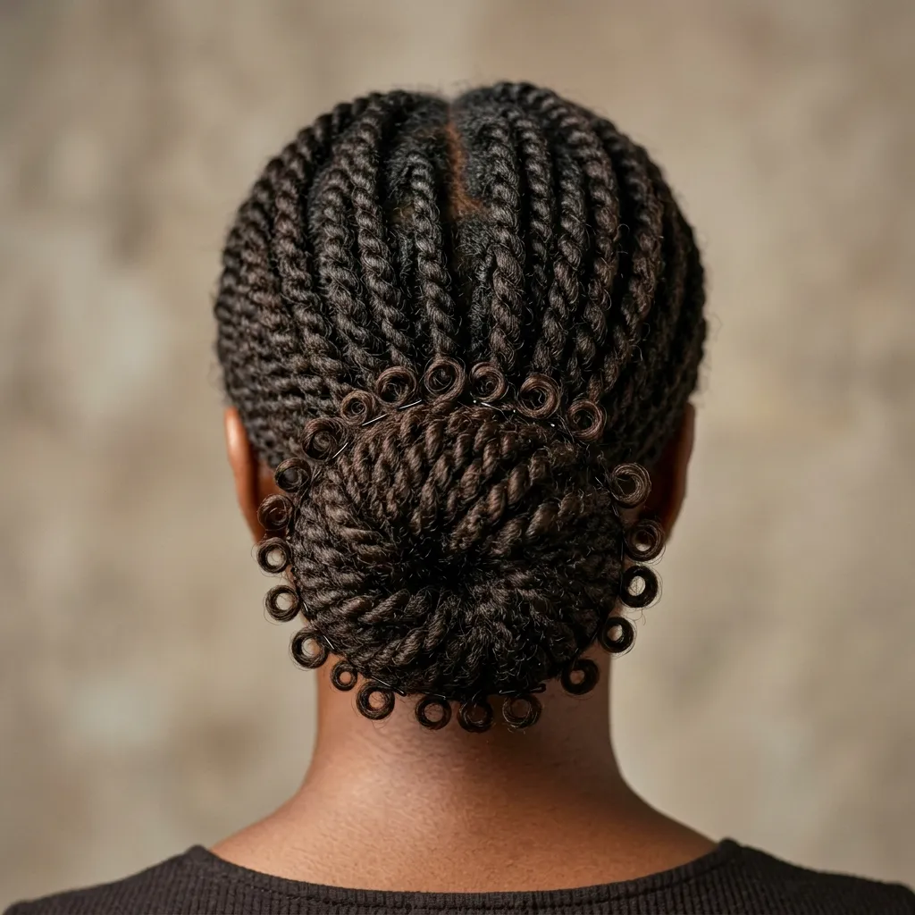 29. Loc Updo with Hidden Elastic and Pin Curl Finish