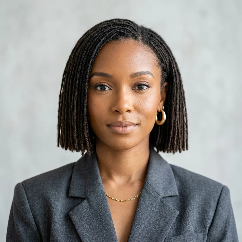 3. Chin-Length Blunt Bob Invisible Locs