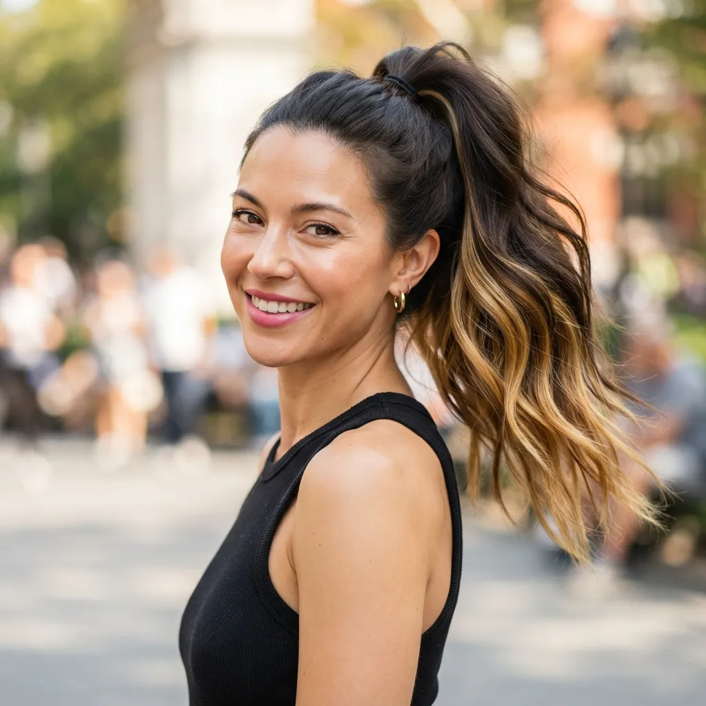3. High Ponytail Peekaboo Reveal