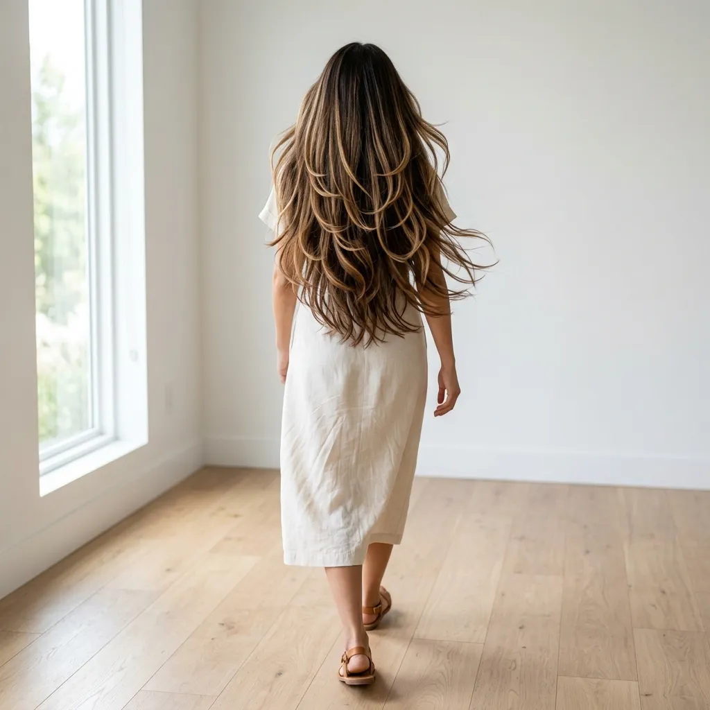 3. Honey Blonde Balayage on Long Layers